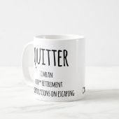 Quitter Retirement Gift, Funny Retirement Gift Co Koffiemok (Voorkant links)