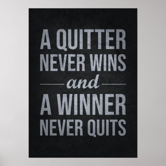Quitter wint nooit, Winner stopt nooit Poster (Voorkant)