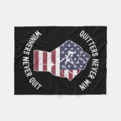 Quitters Never Win And Winners Never Quit Motivati Fleece Deken (Voorkant (Horizontaal))