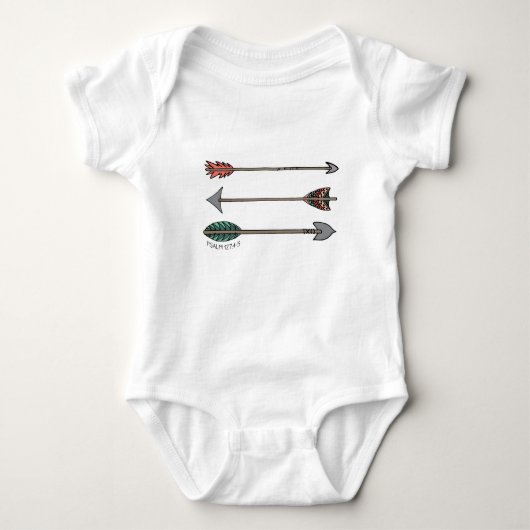 Quiver Full Arrow Psalm 127:4-5 voor Baby Romper (Voorkant)