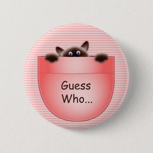 Quiz: Kat Ronde Button 5,7 Cm (Voorkant)