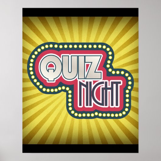 Quiz Night Trivia Party Poster (Voorkant)