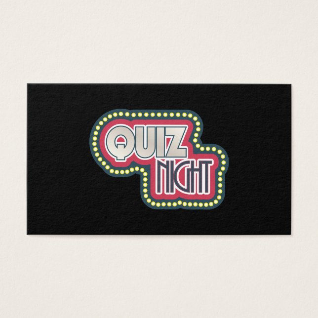 Quiz Night Trivia Party Visitekaartje (Voorkant)