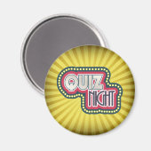 Quiz Night Trivia Party Yellow Sunburst Magneet (Voorkant / Achterkant)