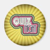 Quiz Night Trivia Party Yellow Sunburst Magneet (Voorkant)