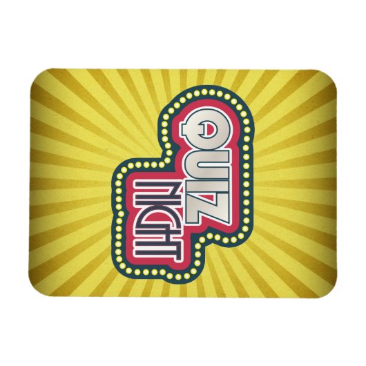 Quiz Night Trivia Party Yellow Sunburst Magneet (Horizontaal)