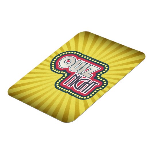 Quiz Night Trivia Party Yellow Sunburst Magneet (Linkerzijde)