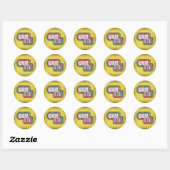 Quiz Night Trivia Party Yellow Sunburst Ronde Sticker (Vel)