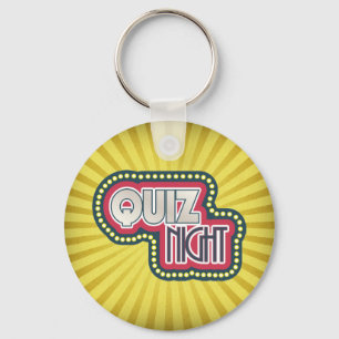 Quiz Night Trivia Party Yellow Sunburst Sleutelhanger