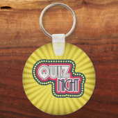 Quiz Night Trivia Party Yellow Sunburst Sleutelhanger (Voorkant)