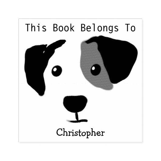 Quizzical Happy Dog Dit boek is van Rubberstempel (Afrduk)