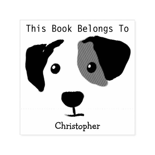 Quizzical Happy Dog Dit boek is van Zelfinktende Stempel (Design)