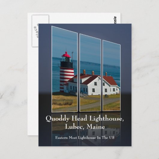 Quoddy Head Lighthouse Cutout Briefkaart (Voorkant / Achterkant)