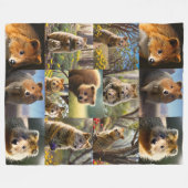 Quokka Chronicles: een hartverwarmende fotocollage Fleece Deken (Voorkant (Horizontaal))