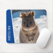 Quokka Cute Animal on the Beach Australia Blue Muismat (Met muis)