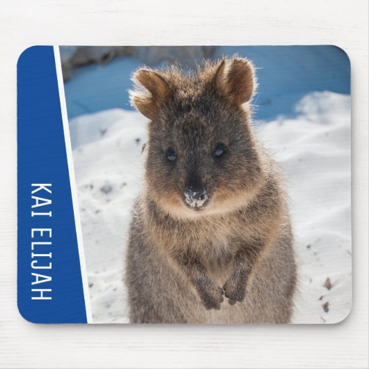 Quokka Cute Animal on the Beach Australia Blue Muismat (Voorkant)