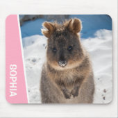 Quokka Cute Animal on the Beach Australia Pink Muismat (Voorkant)