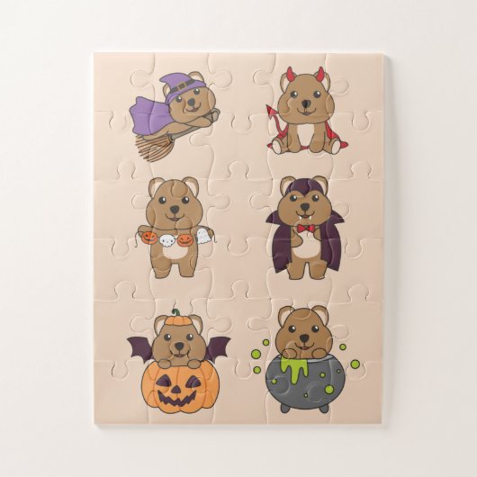 Quokka Halloween Devil Pumpkin Vampire Costume Jig Legpuzzel (Verticaal)