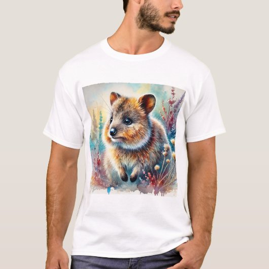Quokka in a Vibrant Dreamscape 210824AREF143 - Wat T-shirt (Voorkant)