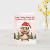 Quokka Kerst Kaart (Gele Bloem)