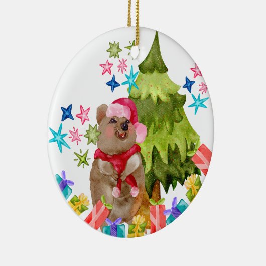 Quokka Kerst Keramisch Ornament (Rechts)