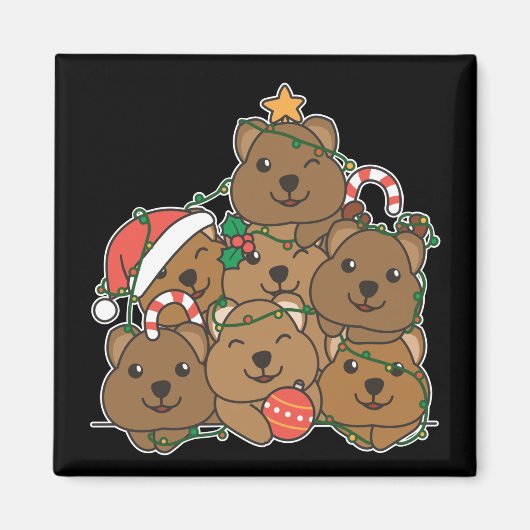 Quokka kerstboom Funny Animal Kerstmis Magne Magneet (Voorkant)