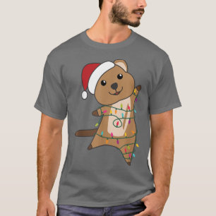Quokka kerstdieren met feiele lampjes Wi T-shirt