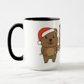 Quokka kerstdieren met kerst mok (Links)