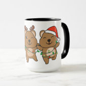 Quokka kerstdieren met kerst mok (Voorkant rechts)