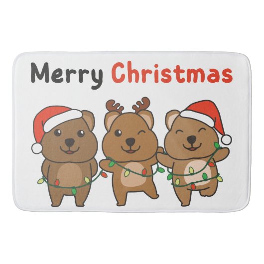 Quokka Kerstmis Quokka Merry Kerstmis Badmat (Voorkant)