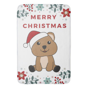 Quokka kerstwinter badmat