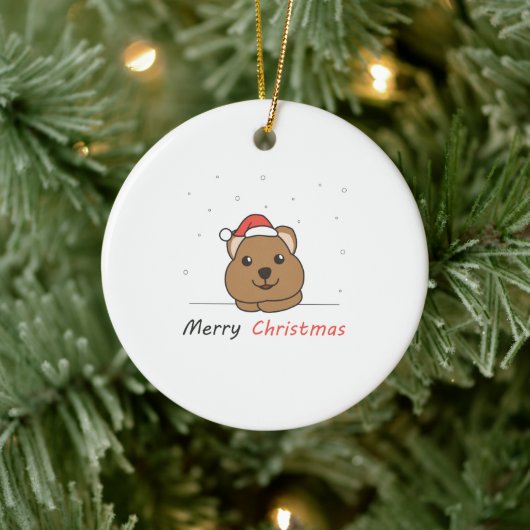 Quokka kerstwinterdieren keramisch ornament (Boom)