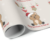 Quokka kerstwinterdieren Quokkas Cadeaupapier (Rol Hoek)
