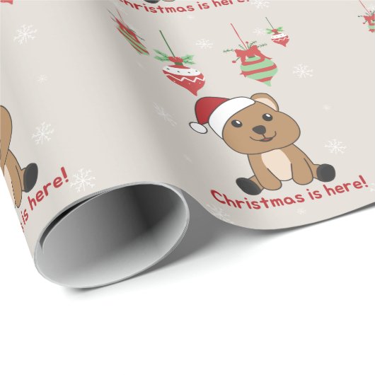 Quokka kerstwinterdieren Quokkas Cadeaupapier (Rol Hoek)