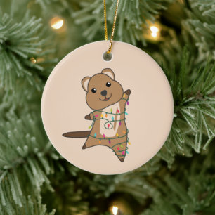 Quokka kerstwinterdieren Quokkas Ceram Keramisch Ornament