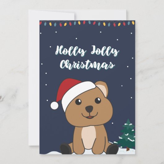 Quokka kerstwinterdieren Quokkas Holid Feestdagenkaart (Voorkant)
