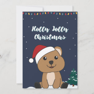 Quokka kerstwinterdieren Quokkas Holid Feestdagenkaart