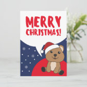 Quokka kerstwinterdieren Quokkas Holid Feestdagenkaart (Staand voorkant)