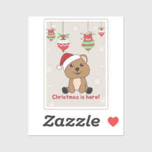Quokka kerstwinterdieren Quokkas Stick Sticker