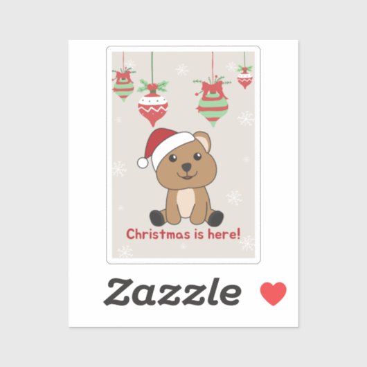 Quokka kerstwinterdieren Quokkas Stick Sticker (Vel)