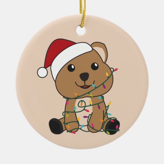 Quokka kerstwinterdieren Quokkas volwassen Keramisch Ornament (Voorkant)