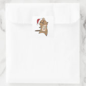 Quokka kerstwinterdieren vierkante sticker (Tas)