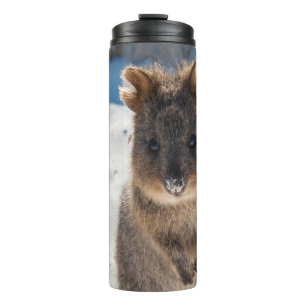 Quokka - Lief Dier op het Strand Australië Blauw Thermosbeker
