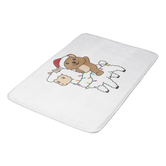 Quokka Llama Kerstsneeuwwinterdieren Badmat (Gekanteld)