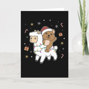 Quokka Llama Kerstsneeuwwinterdieren Feestdagen Kaart