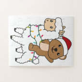 Quokka Llama Kerstsneeuwwinterdieren Legpuzzel (Horizontaal)