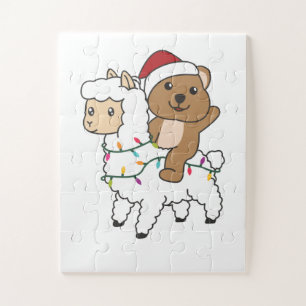 Quokka Llama Kerstsneeuwwinterdieren Legpuzzel