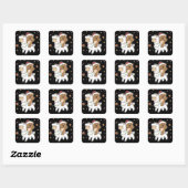 Quokka Llama Kerstsneeuwwinterdieren Square Vierkante Sticker (Vel)