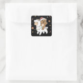 Quokka Llama Kerstsneeuwwinterdieren Square Vierkante Sticker (Tas)
