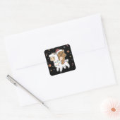 Quokka Llama Kerstsneeuwwinterdieren Square Vierkante Sticker (Envelop)